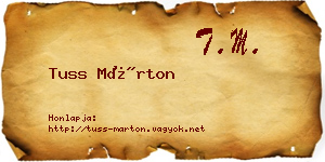 Tuss Márton névjegykártya