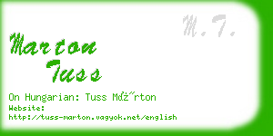 marton tuss business card